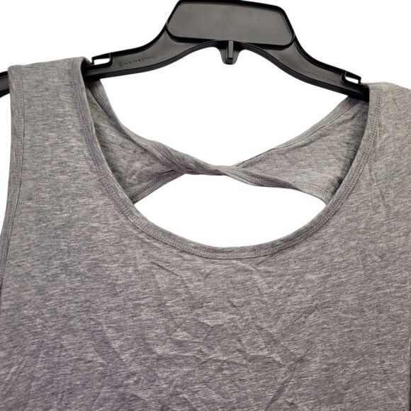 Core 10  Women Soft Cotton Open Back Tank Top Twisthole Back Gray Size 2X - Picture 3 of 10